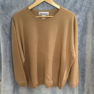 Cozy Cashmere Crewneck Sweater in Tan